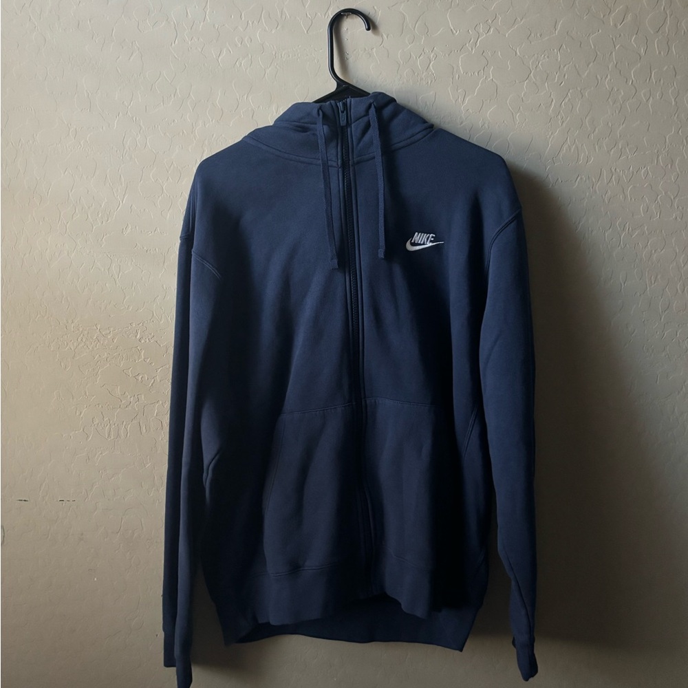 Nike Men's Dark Blue Zip-Up Sweater